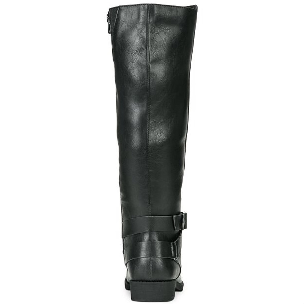 Stylish Flat Buckled Ankle Knee High Riding Boots - Picture 4 of 5